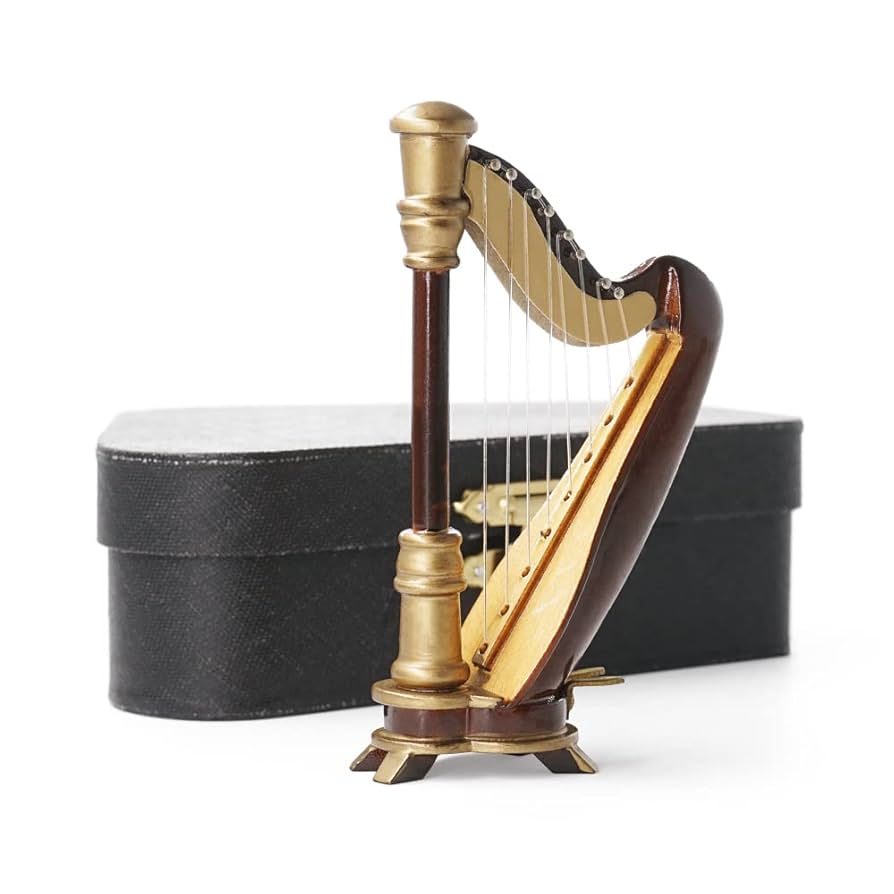 Amazon | Odoria 1/12 ミニチュア 楽器 ハープ 木製竪琴 ハード